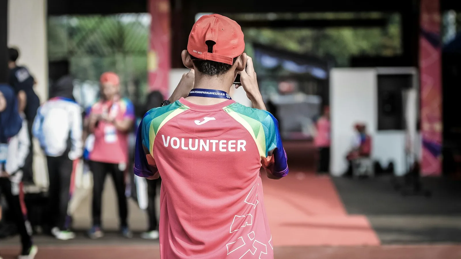 Students and volunteers working together on a community project